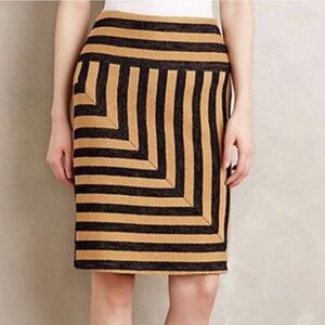 Anthropologie Eva Franco Lined Woven Geometric Pencil Skirt Women’s Size 6
